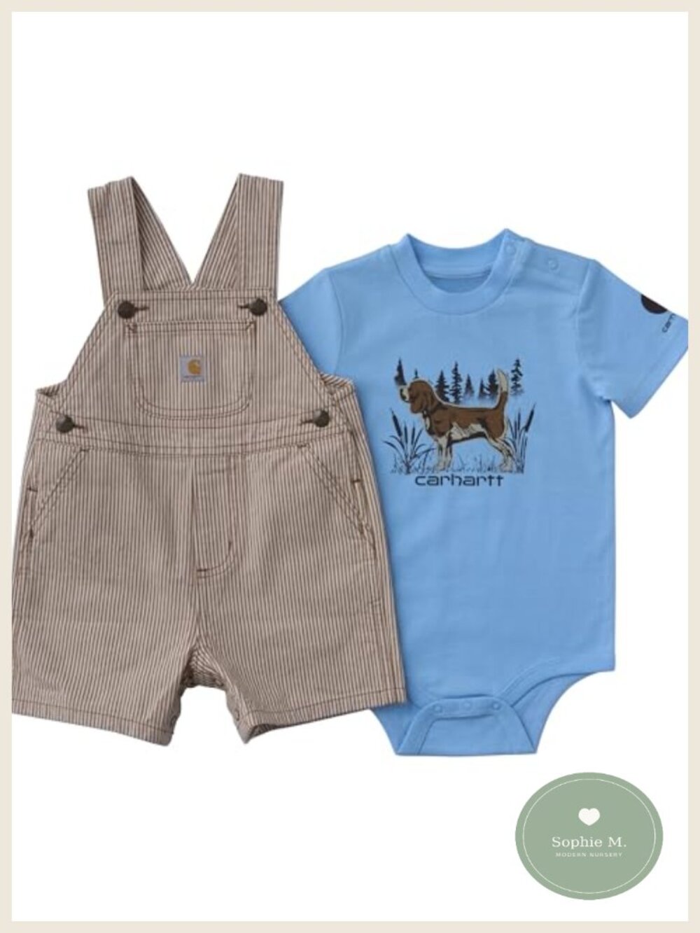 Unisex Baby 2-Piece Bodysuit & Shortall Set Cotton